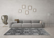 Machine Washable Abstract Gray Modern Rug in a Living Room,, wshabs3948gry