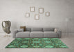 Machine Washable Abstract Turquoise Modern Area Rugs in a Living Room,, wshabs3948turq