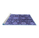 Sideview of Machine Washable Abstract Blue Modern Rug, wshabs3948blu