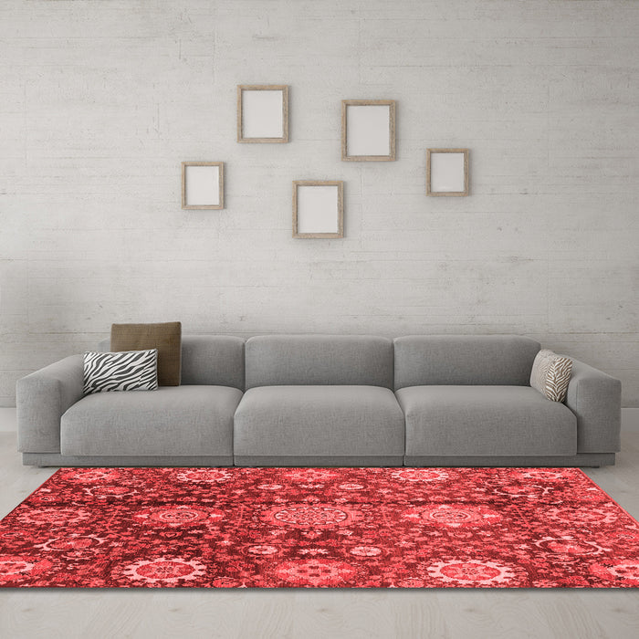 Modern Red Washable Rugs