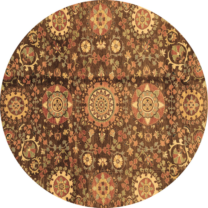 Round Machine Washable Abstract Brown Modern Rug, wshabs3948brn