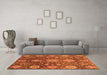 Machine Washable Abstract Orange Modern Area Rugs in a Living Room, wshabs3948org