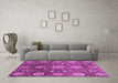 Machine Washable Abstract Purple Modern Area Rugs in a Living Room, wshabs3948pur