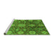 Sideview of Machine Washable Abstract Green Modern Area Rugs, wshabs3948grn