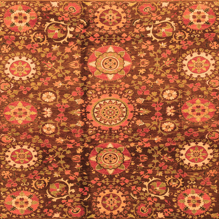 Square Abstract Orange Modern Rug, abs3948org