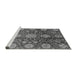 Sideview of Machine Washable Abstract Gray Modern Rug, wshabs3948gry