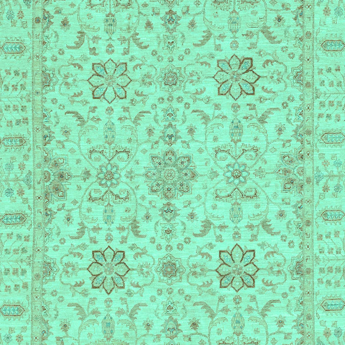 Machine Washable Oriental Turquoise Traditional Area Rugs, wshabs3949turq