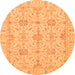 Round Oriental Orange Traditional Rug, abs3949org