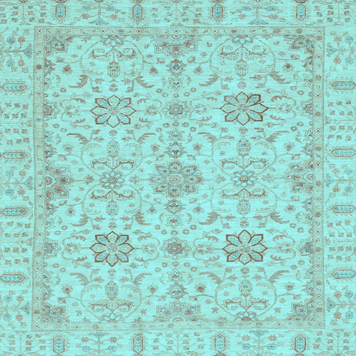 Square Machine Washable Oriental Light Blue Traditional Rug, wshabs3949lblu