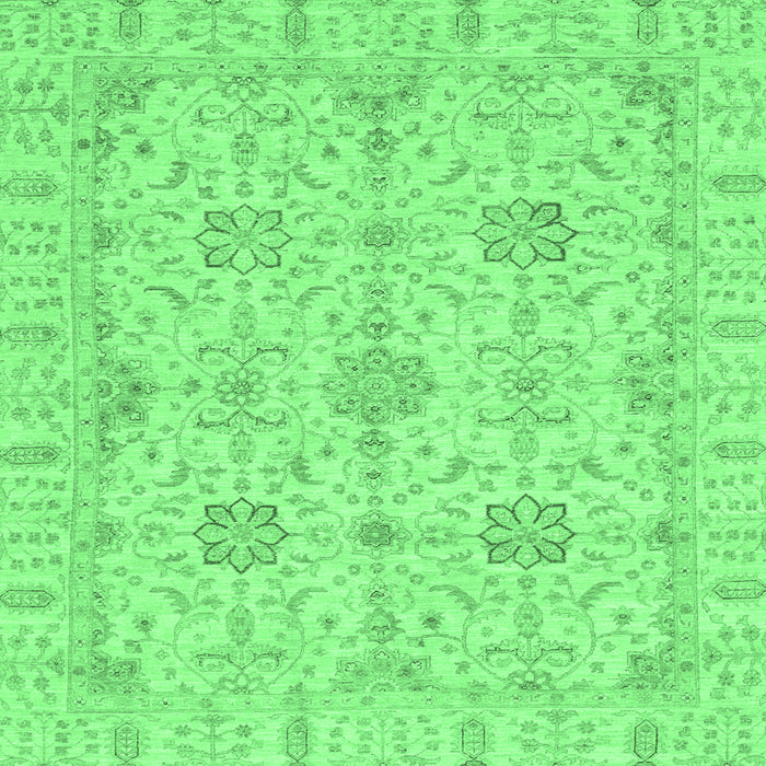 Square Oriental Emerald Green Traditional Rug, abs3949emgrn