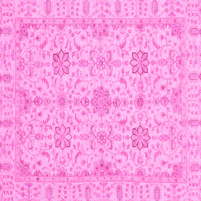 Square Machine Washable Oriental Pink Traditional Rug, wshabs3949pnk
