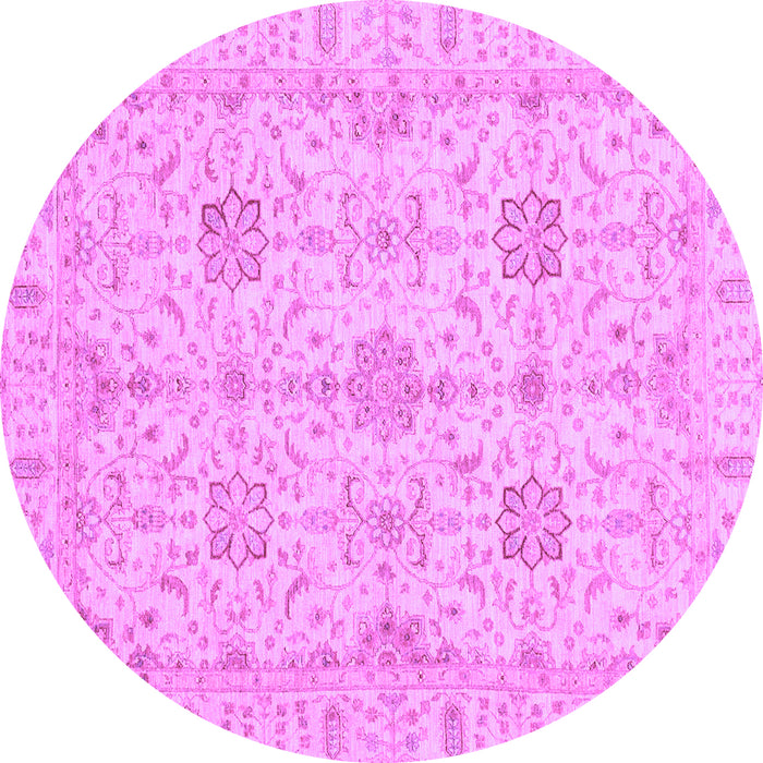 Round Oriental Purple Traditional Rug, abs3949pur