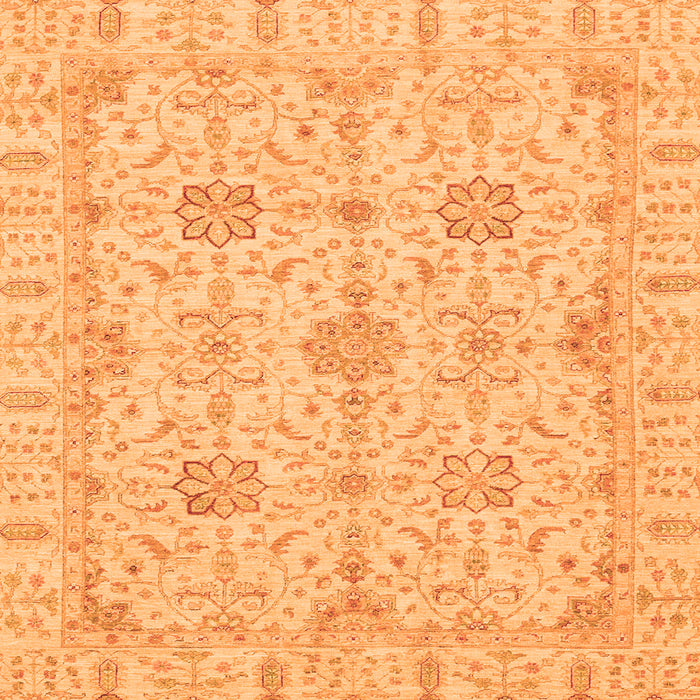 Square Oriental Orange Traditional Rug, abs3949org