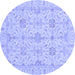 Round Oriental Blue Traditional Rug, abs3949blu