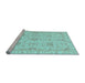 Sideview of Machine Washable Oriental Light Blue Traditional Rug, wshabs3949lblu