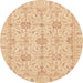 Round Machine Washable Abstract Yellow Rug, wshabs3949