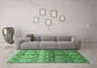 Machine Washable Abstract Emerald Green Modern Area Rugs in a Living Room,, wshabs394emgrn