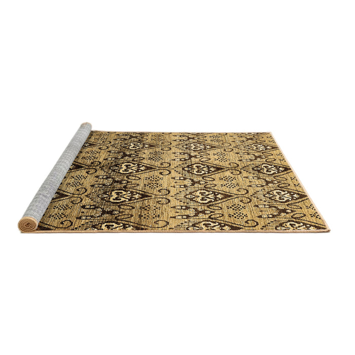 Sideview of Machine Washable Abstract Brown Modern Rug, wshabs394brn