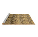 Sideview of Machine Washable Abstract Brown Modern Rug, wshabs394brn