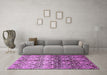 Machine Washable Abstract Purple Modern Area Rugs in a Living Room, wshabs394pur