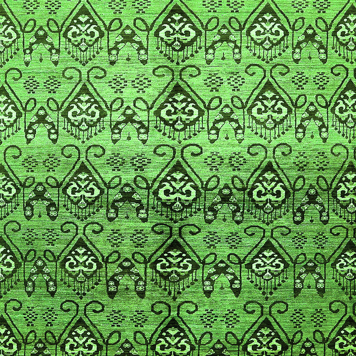 Square Machine Washable Abstract Green Modern Area Rugs, wshabs394grn