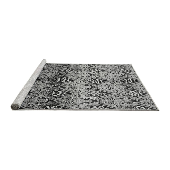 Sideview of Machine Washable Abstract Gray Modern Rug, wshabs394gry