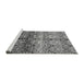 Sideview of Machine Washable Abstract Gray Modern Rug, wshabs394gry