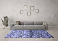 Machine Washable Abstract Blue Modern Rug, wshabs394blu