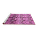 Sideview of Machine Washable Abstract Pink Modern Rug, wshabs394pnk