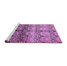 Sideview of Machine Washable Abstract Purple Modern Area Rugs, wshabs394pur