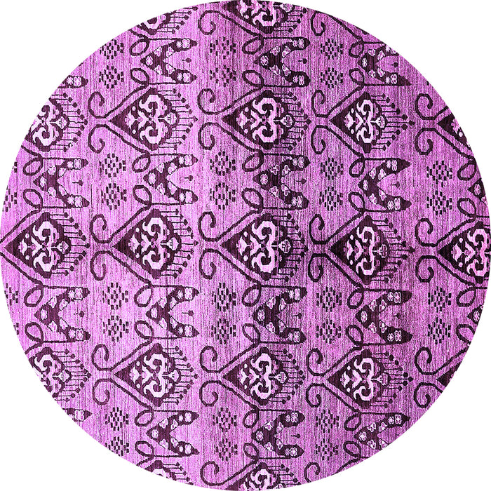 Round Machine Washable Abstract Purple Modern Area Rugs, wshabs394pur