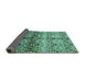 Sideview of Abstract Turquoise Modern Rug, abs394turq