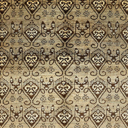 Square Machine Washable Abstract Bakers Brown Rug, wshabs394