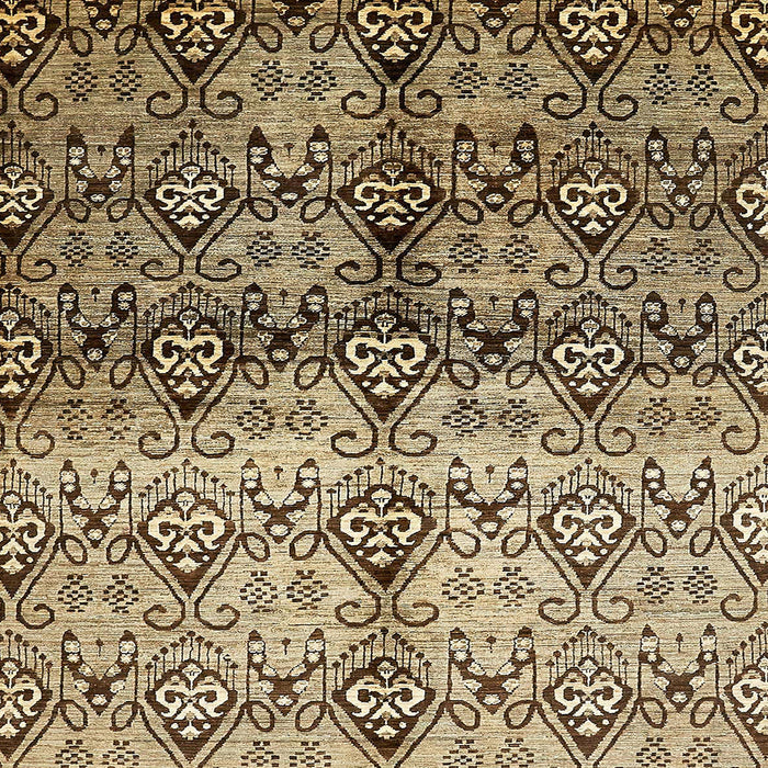 Square Machine Washable Abstract Bakers Brown Rug, wshabs394