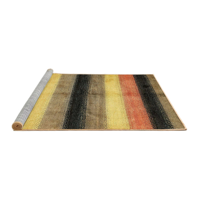 Sideview of Machine Washable Abstract Yellow Rug, wshabs395