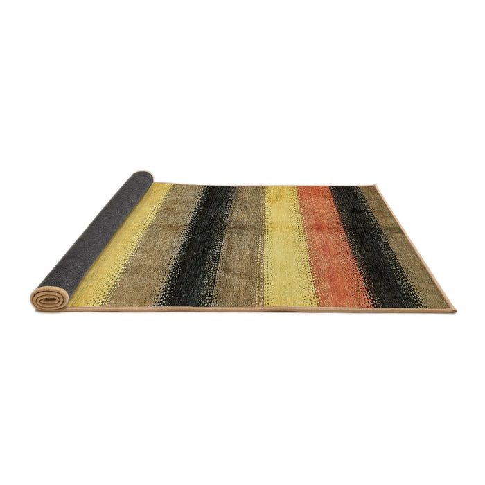 Sideview of Abstract Yellow Modern Rug, abs395