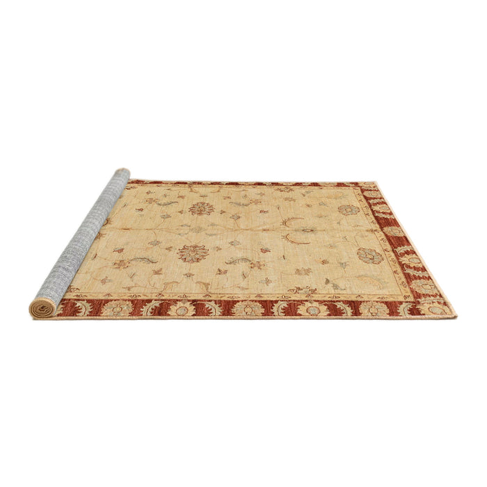 Sideview of Machine Washable Abstract Orange Rug, wshabs3950
