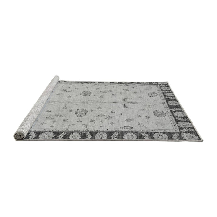 Sideview of Machine Washable Abstract Gray Modern Rug, wshabs3950gry