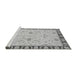 Sideview of Machine Washable Abstract Gray Modern Rug, wshabs3950gry