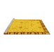 Sideview of Machine Washable Abstract Yellow Modern Rug, wshabs3950yw