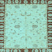 Square Abstract Light Blue Modern Rug, abs3950lblu