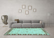 Machine Washable Abstract Light Blue Modern Rug in a Living Room, wshabs3950lblu