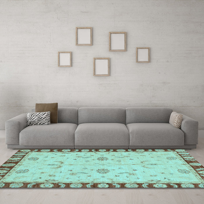 Machine Washable Abstract Light Blue Modern Rug in a Living Room, wshabs3950lblu