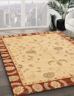 Abstract Orange Modern Rug in Family Room, abs3950