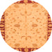 Round Abstract Orange Modern Rug, abs3950org