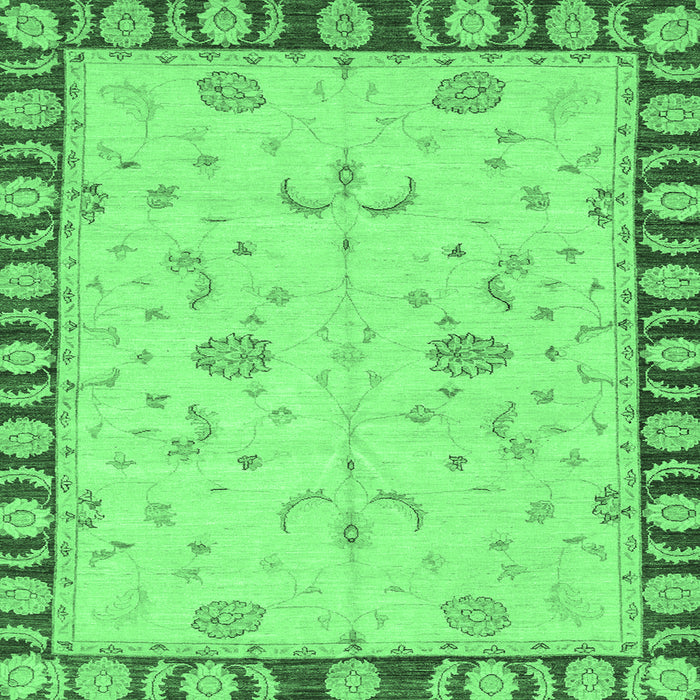 Square Abstract Emerald Green Modern Rug, abs3950emgrn