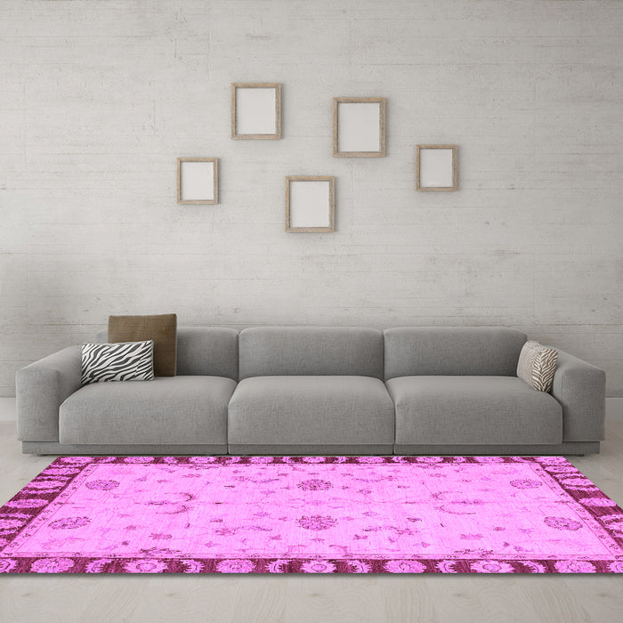 Machine Washable Abstract Purple Modern Area Rugs in a Living Room, wshabs3950pur