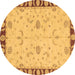 Round Abstract Brown Modern Rug, abs3950brn