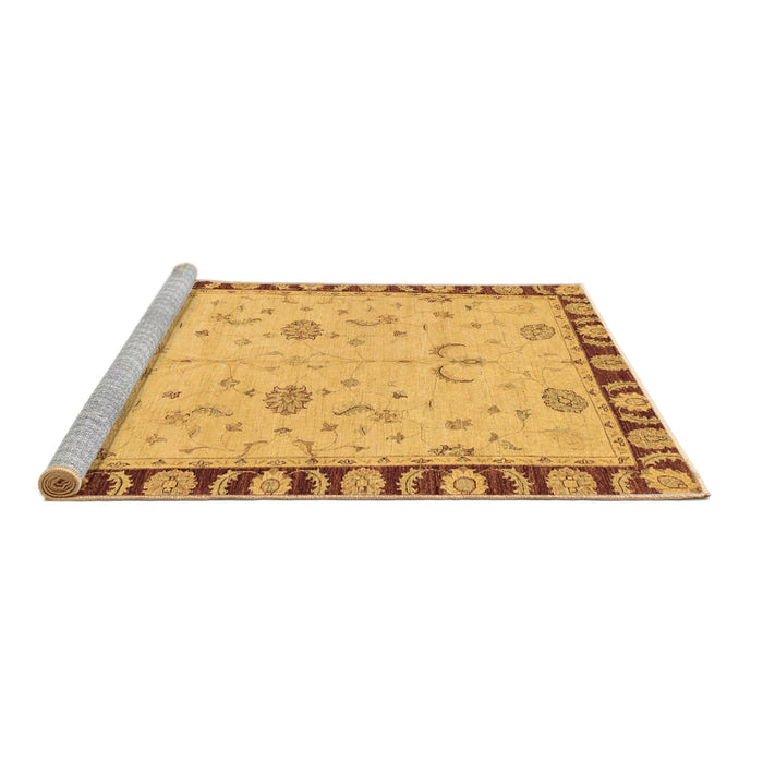 Sideview of Machine Washable Abstract Brown Modern Rug, wshabs3950brn