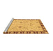 Sideview of Machine Washable Abstract Brown Modern Rug, wshabs3950brn